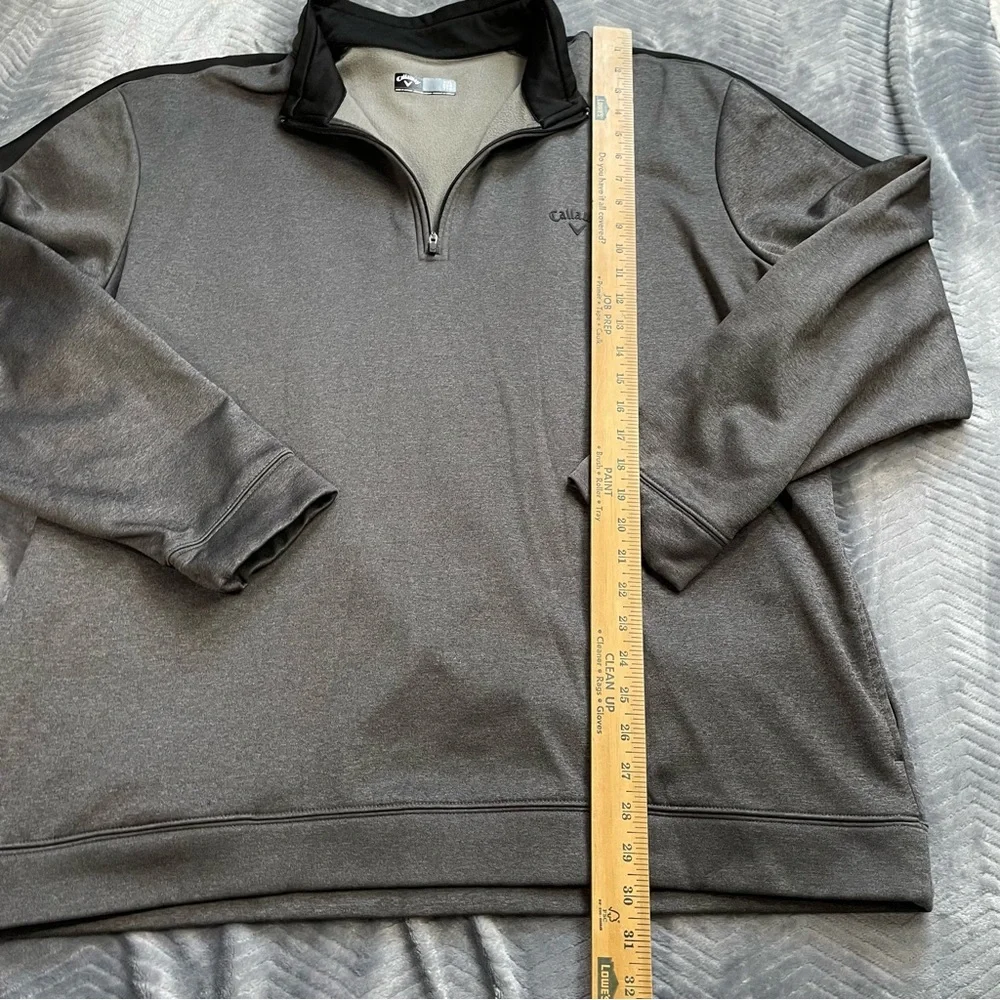 Mens Callaway Golf 1/4 Zip Fleece Pullover Sweatshirt Gray XXL‎